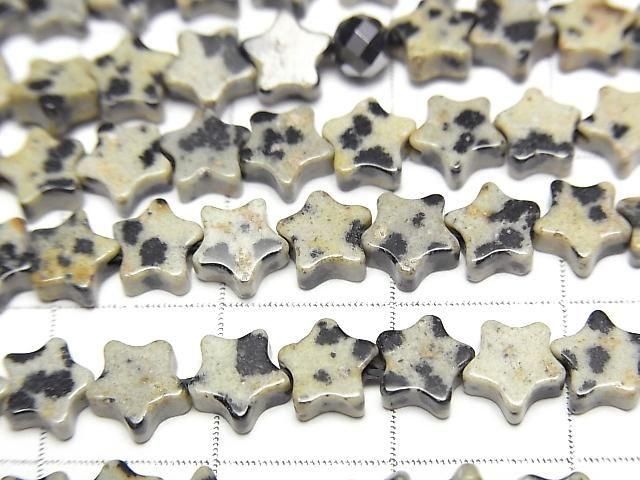 【動画】ダルメシアンジャスパー スター(星)6×6mm 1連(約35cm) サムネイル2