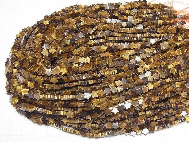 【動画】イエロータイガーアイAA+ スター(星)6×6mm 1連(約35cm) サムネイル4