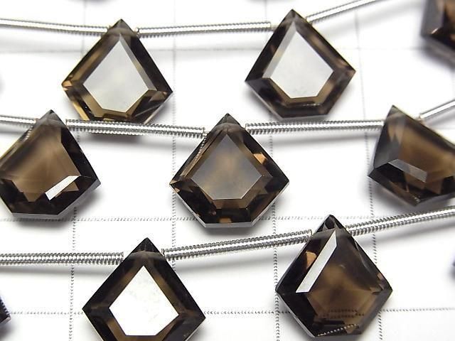 【動画】宝石質スモーキークォーツAAA ペンタゴン ファセットカット12×12mm 1連(6粒) サムネイル2