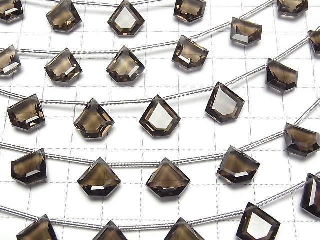 【動画】宝石質スモーキークォーツAAA ペンタゴン ファセットカット12×12mm 1連(6粒) サムネイル3