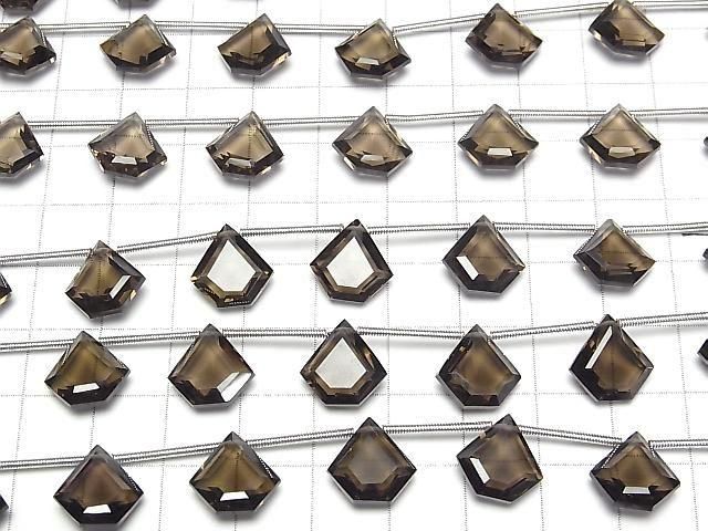 【動画】宝石質スモーキークォーツAAA ペンタゴン ファセットカット12×12mm 1連(6粒) サムネイル4