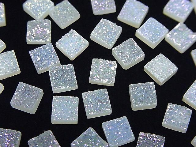 【動画】ドゥルージーアゲート スクエア カボション6×6mm ABコーティング 5個の画像