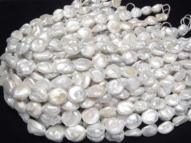【動画】淡水真珠 ケシパールAA++ バロック13~19mm ホワイト 1連(約37cm) サムネイル4