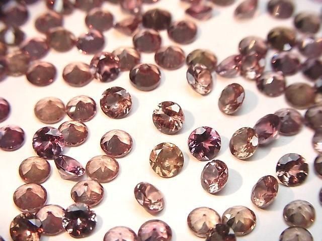 【動画】宝石質カラーチェンジガーネットAAA ルース ラウンドファセットカット4×4mm 3粒の画像