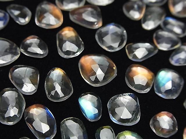 【動画】宝石質アンデシンラブラドライトAA++ ルース フリーフォーム 片面ローズカット 5個の画像