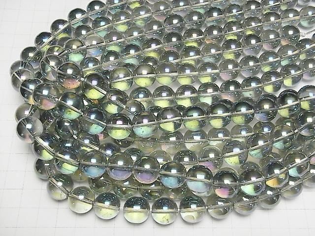【動画】グリーンフラッシュクリスタル(溶錬水晶) ラウンド14mm 1連(約35cm) サムネイル4
