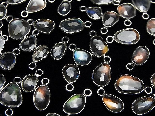 【動画】宝石質アンデシンラブラドライトAA++ 枠留めフリーフォーム ローズカット 【片カン】 SILVER925 5個 サムネイル3