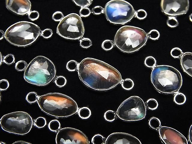 【動画】宝石質アンデシンラブラドライトAA++ 枠留めフリーフォーム ローズカット 【両カン】 SILVER925 5個の画像