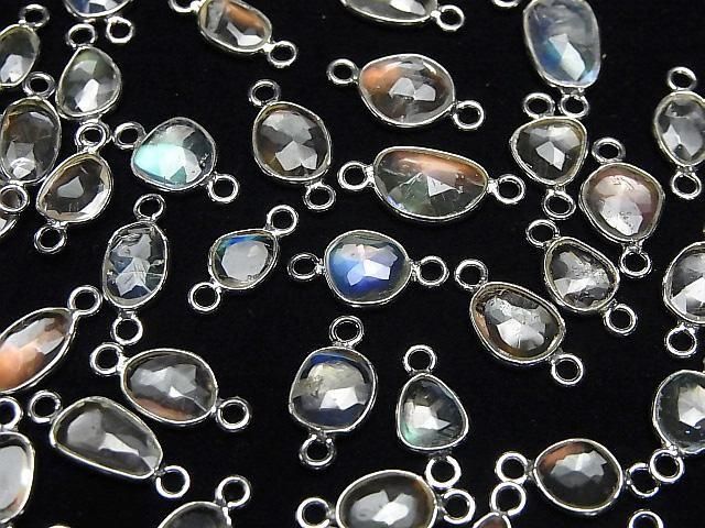 【動画】宝石質アンデシンラブラドライトAA++ 枠留めフリーフォーム ローズカット 【両カン】 SILVER925 5個 サムネイル3