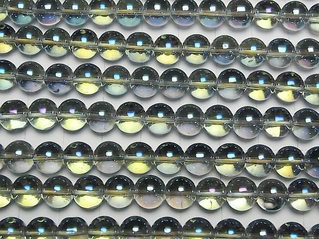 【動画】ブルーグリーンフラッシュクリスタル(溶錬水晶) ラウンド8mm 1連(約36cm) サムネイル3