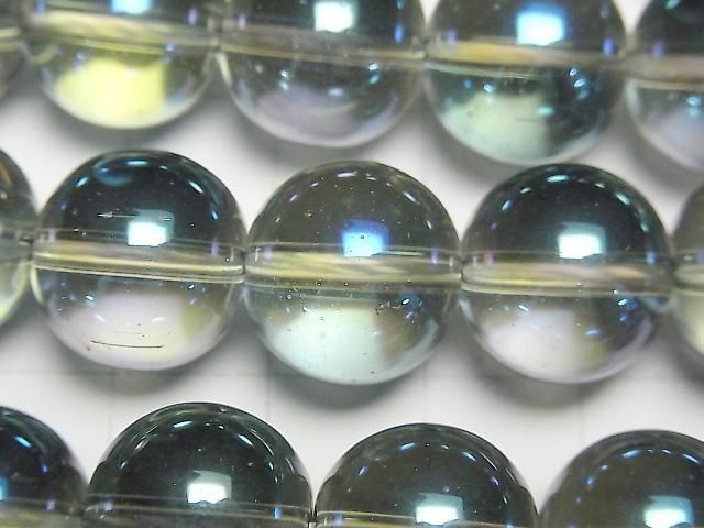 【動画】ブルーグリーンフラッシュクリスタル(溶錬水晶) ラウンド14mm 1連(約35cm) サムネイル2