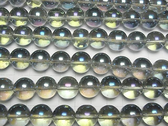 【動画】ブルーグリーンフラッシュクリスタル(溶錬水晶) ラウンド14mm 1連(約35cm) サムネイル3