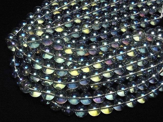 【動画】ブルーグリーンフラッシュクリスタル(溶錬水晶) ラウンド14mm 1連(約35cm) サムネイル4