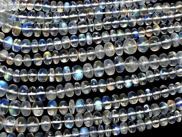 【動画】宝石質アンデシンラブラドライトAA++ ロンデル(ボタン) 半連/1連(約38cm) サムネイル3