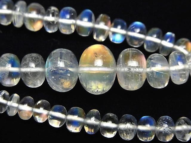 【動画】【1点もの】宝石質アンデシンラブラドライトAA++ ロンデル(ボタン) 1連(約38cm)の画像