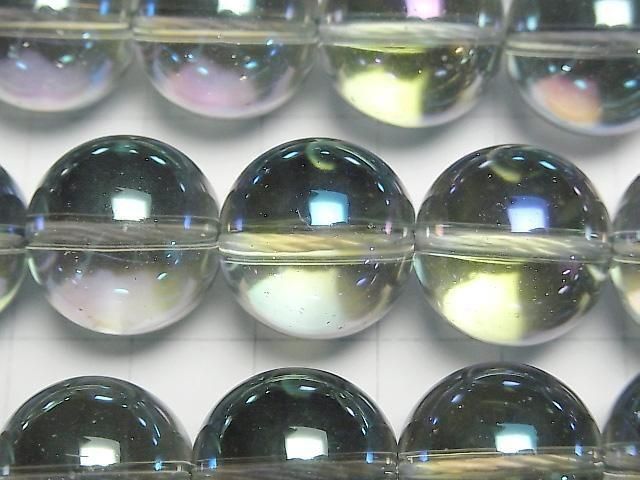 【動画】ブルーグリーンフラッシュクリスタル(溶錬水晶) ラウンド16mm 1連(約35cm) サムネイル2