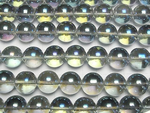 【動画】ブルーグリーンフラッシュクリスタル(溶錬水晶) ラウンド16mm 1連(約35cm) サムネイル3