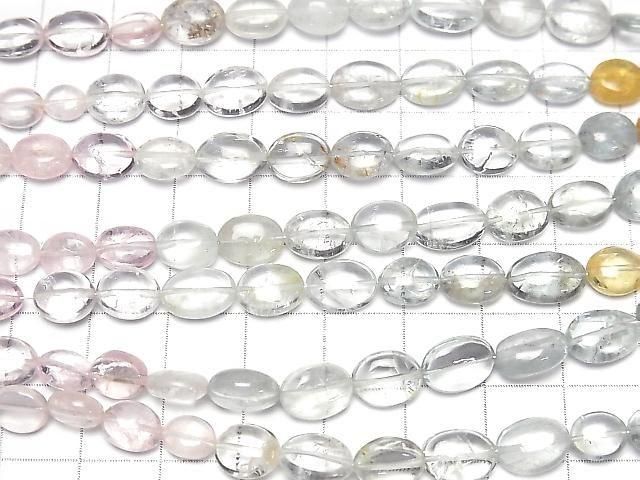 【動画】宝石質ベリルミックス(マルチカラーアクアマリン)AA++ オーバル 1連(約18cm) サムネイル3