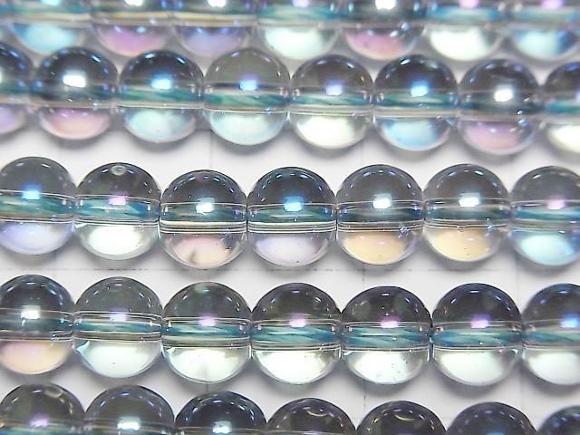 【動画】ブルーフラッシュクリスタル(溶錬水晶) ラウンド6mm 1連(約36cm) サムネイル2