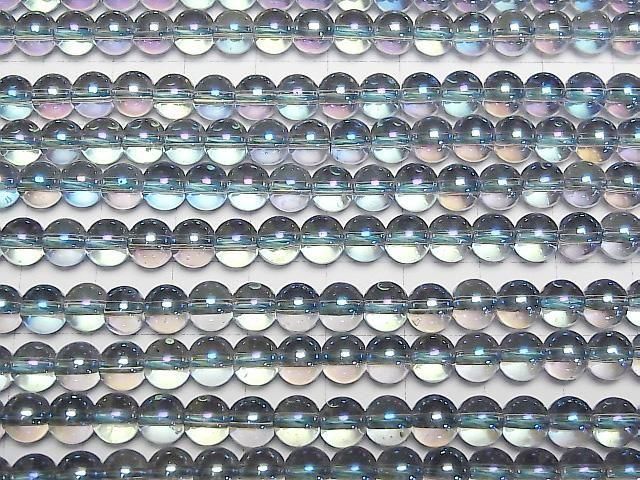 【動画】ブルーフラッシュクリスタル(溶錬水晶) ラウンド6mm 1連(約36cm) サムネイル3