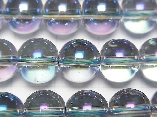 【動画】ブルーフラッシュクリスタル(溶錬水晶) ラウンド10mm 1連(約36cm) サムネイル2