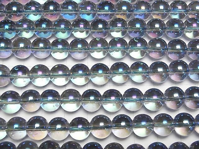 【動画】ブルーフラッシュクリスタル(溶錬水晶) ラウンド10mm 1連(約36cm) サムネイル3