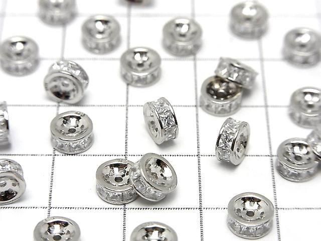 Silver925 ロンデル 4.5mm・6mm(CZ付) ロジウム 2個 サムネイル3