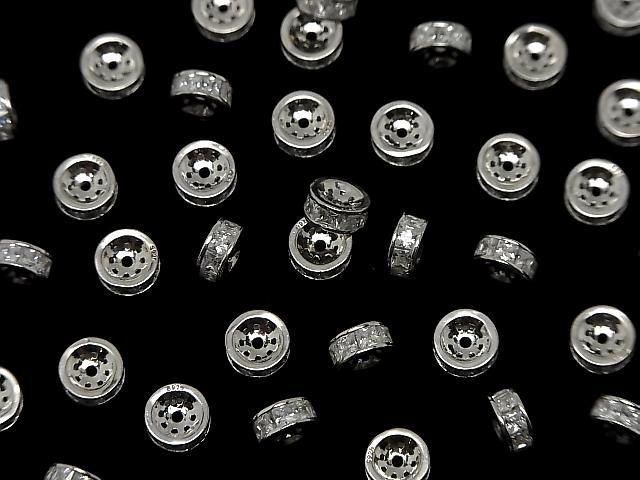 Silver925 ロンデル 4.5mm・6mm(CZ付) ロジウム 2個 サムネイル4