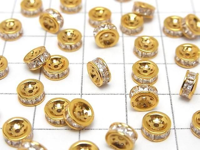 Silver925 ロンデル 4.5mm・6mm(CZ付) 18KGP 2個 サムネイル3