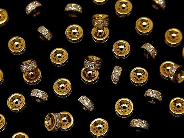 Silver925 ロンデル 4.5mm・6mm(CZ付) 18KGP 2個 サムネイル4