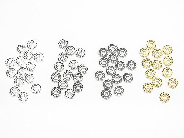 Silver925 ロンデル デイジー 4mm 【純銀仕上げ】【ロジウム】【いぶし仕上げ】【18KGP】 10個の画像