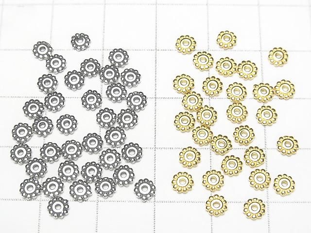 Silver925 ロンデル デイジー 4mm 【純銀仕上げ】【ロジウム】【いぶし仕上げ】【18KGP】 10個 サムネイル4