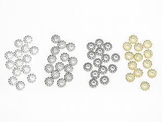 Silver925 ロンデル デイジー 4mm 【純銀仕上げ】【ロジウム】【いぶし仕上げ】【18KGP】 10個
