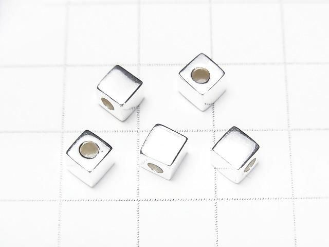Silver925 キューブ5×5×5mm 【純銀仕上げ】【ロジウム】【18KGP】 3個 サムネイル2