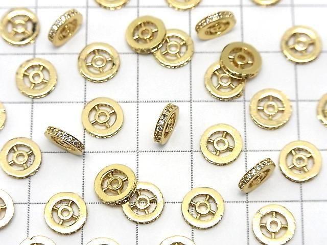 メタルパーツ ロンデル【4.5mm】【6mm】【8mm】 ゴールドカラー(CZ付) 2個 サムネイル4