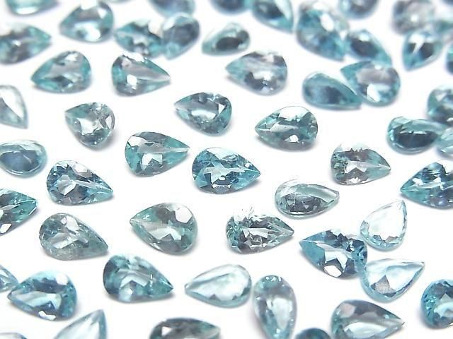【動画】宝石質アパタイトAAA- ルース ペアシェイプファセットカット6×4mm 3粒の画像