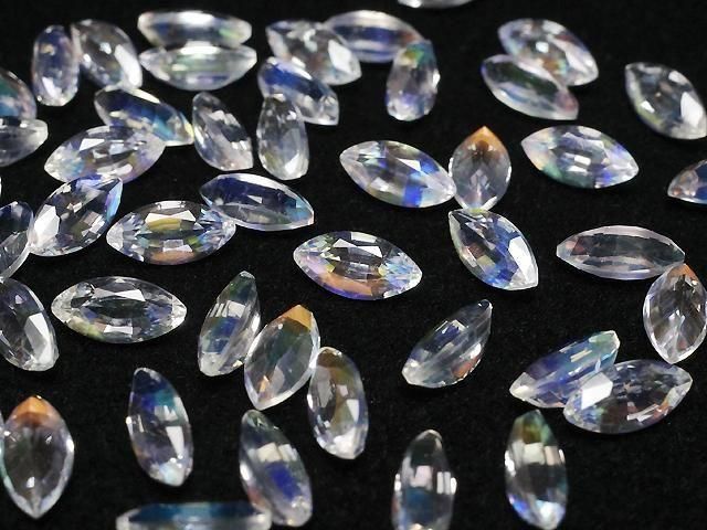 【動画】宝石質アンデシンラブラドライトAAAA ルース マーキス ファセットカット6×3mm 1個の画像