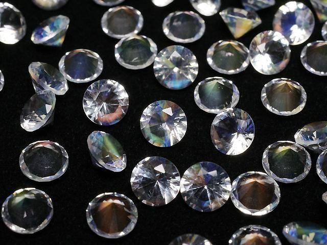 【動画】宝石質アンデシンラブラドライトAAAA ルース ラウンド ファセットカット4.5×4.5mm 1個の画像