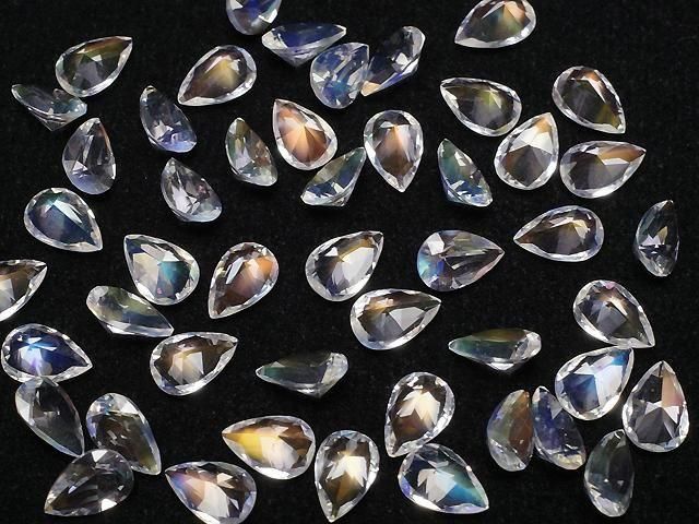 【動画】宝石質アンデシンラブラドライトAAAA ルース ペアシェイプ ファセットカット6×4mm 1個 サムネイル4
