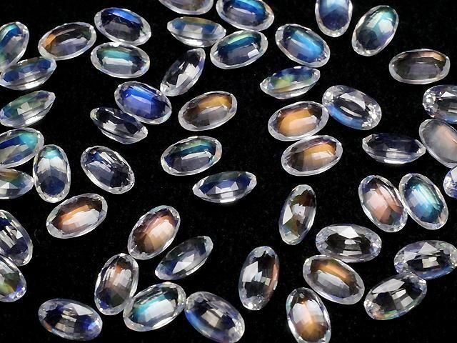 【動画】宝石質アンデシンラブラドライトAAAA ルース オーバル ファセットカット5×3mm 1個 サムネイル4