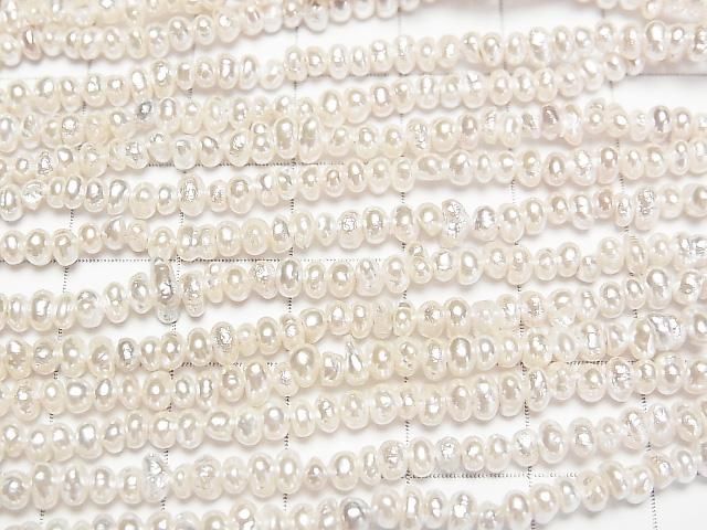 【動画】淡水真珠AA ホワイト ロンデル3~4mm パールコーティング 1連(約38cm) サムネイル2