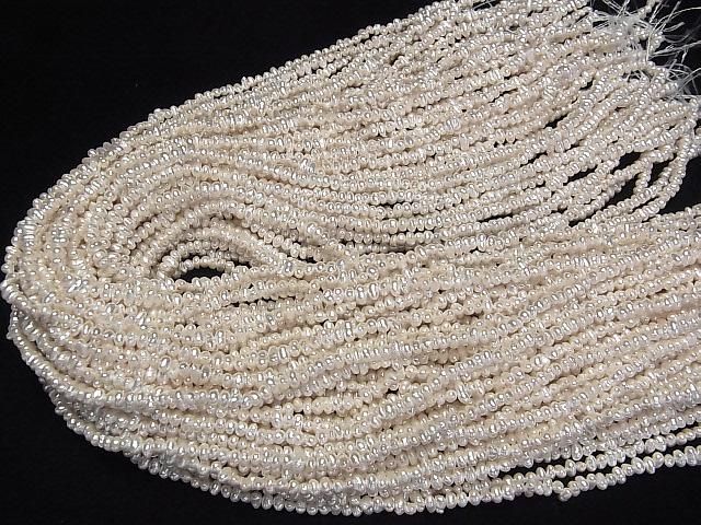 【動画】淡水真珠AA ホワイト ロンデル3~4mm パールコーティング 1連(約38cm) サムネイル4