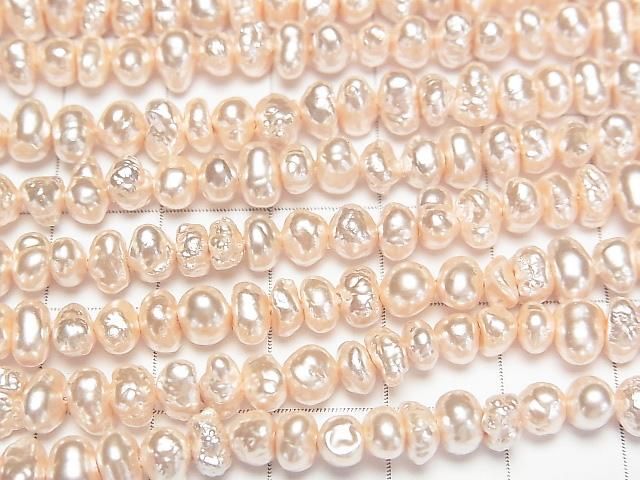 【動画】淡水真珠AA ライトピンク ロンデル4~6mm パールコーティング 1連(約38cm) サムネイル2