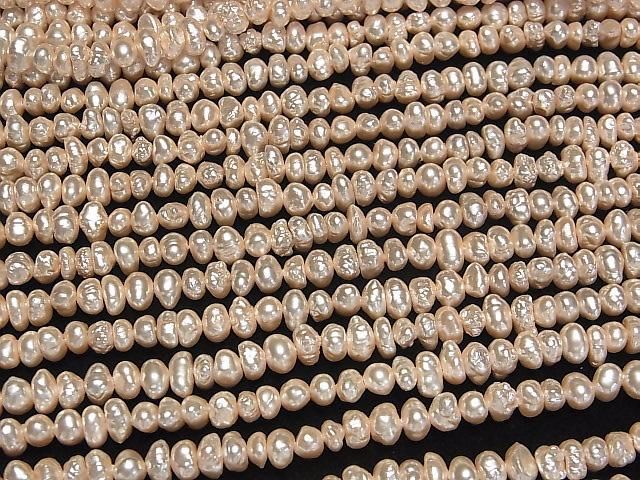 【動画】淡水真珠AA ライトピンク ロンデル4~6mm パールコーティング 1連(約38cm) サムネイル3