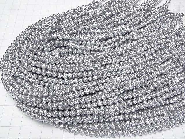 【動画】淡水真珠AA シルバー ポテト5~6mm パールコーティング 1連(約38cm) サムネイル4