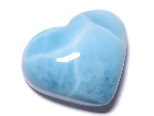 【動画】【1点もの】高品質ラリマーAAA ハート 【片穴】 1個 NO.44の画像