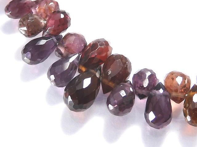 【動画】【1点もの】宝石質マルチカラースピネルAAA- ブリオレットカット 1連(約13cm) NO.10の画像