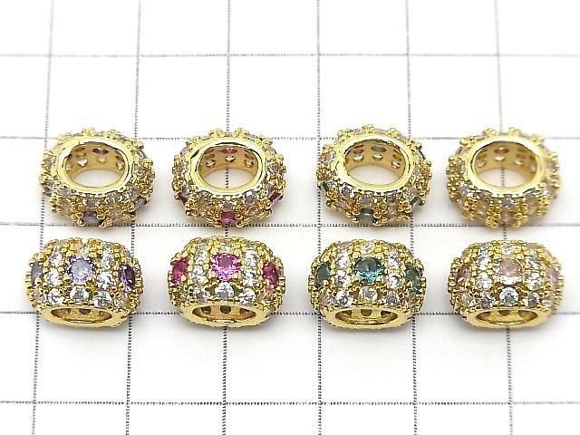 4色展開!メタルパーツ オーバルロンデル12.5×10.5×7.5mm(CZ付) ゴールドカラー 2個 サムネイル2