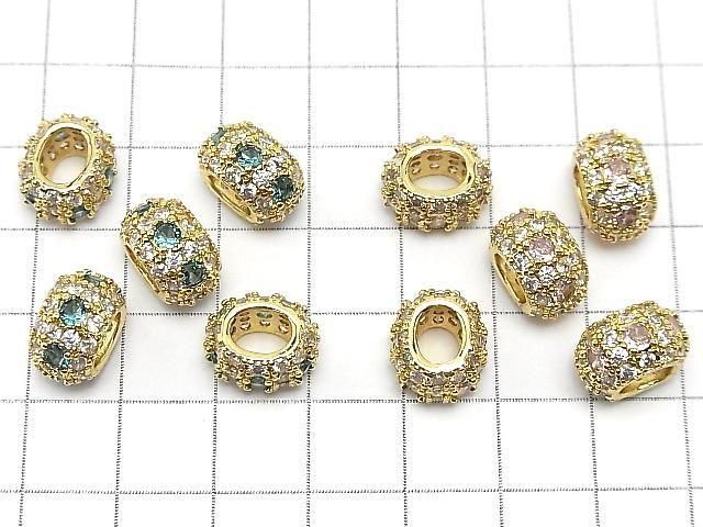 4色展開!メタルパーツ オーバルロンデル12.5×10.5×7.5mm(CZ付) ゴールドカラー 2個 サムネイル4