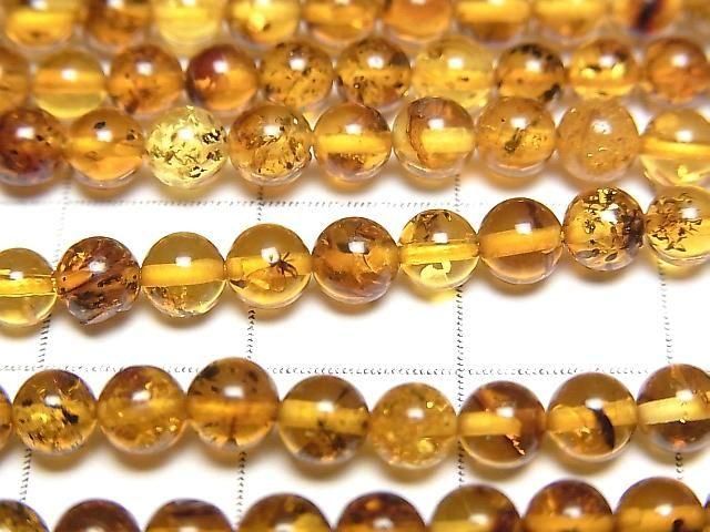【動画】バルティックアンバー(琥珀) ラウンド4mm 1連(約36cm) サムネイル2
